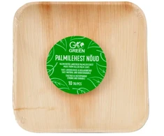 Gogreen palmių lapų lėkštės Go Žalias 15x15cm 10 vnt. / 0,22kg