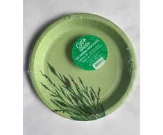 Florentyna Gogreen "Reed Go Žalias" ekologiškos popierinės lėkštės Ø22cm 10 vnt. | 0,11 kg