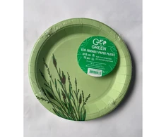 Go Green Gogreen "Reed Go Žalias" ekologiškos popierinės lėkštės Ø18cm 10 vnt. | 0,07 kg