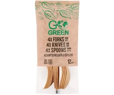 Gogreen Reusable Assorted Cutlery Set 12 Pieces Go Žalias
