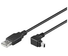 Goobay Cable USB A male - miniUSB juodas 90° 1.8m