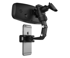 GoodBuy Adjustable car rearview mirror holder for smartphone juodas