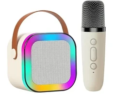Goodbuy bluetooth karaoke speaker with a microphone beige