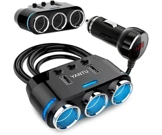 Goodbuy car charger | 10.5W | USB-A | with cable included | with LCD display | juodas