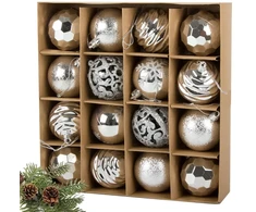 GoodBuy Christmas medžio decoration balls 16 pcs sidabrinis