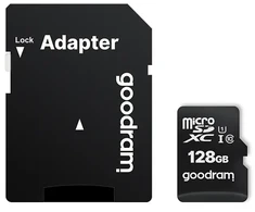 GOODRAM Memory MicroSD Card - 128GB su adapteriu UHS I CLASS 10 100MB/s