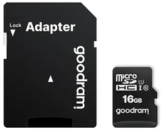 GOODRAM Memory MicroSD Card - 16GB su adapteriu UHS I CLASS 10 100MB/s