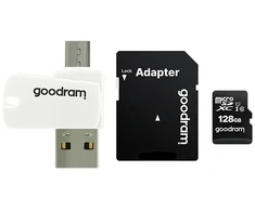 GOODRAM Memory MicroSD Card All in one - 128GB su adapteriu UHS I CLASS 10 100MB/s + reader