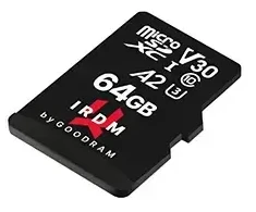 GOODRAM Memory MicroSD Card IRDM - 64GB su adapteriu UHS I U3 V30 A2 170MB/s