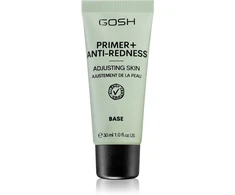 „Gosh Primer+“ be kvapiklių neutralizuoja paraudimą. Skystas makiažo pagrindas „008 Anti-Redness“, 30 ml.