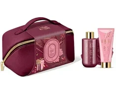 Grace Cole Kūno priežiūros dovanų rinkinys krepšelyje Velvet Plum &amp; Soft Suede, 3 vnt.