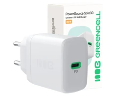 Green Cell Žalias Cell Greencell PowerSource Solo30 Ladegerät USB C baltas maitinimo adapteris 30W maitinimo tiekimas