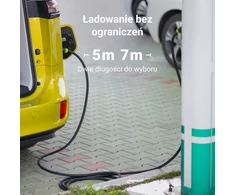 Žalias Cell Žalias Cell GC Snap Type 2 EV įkrovimo kabelis 11kW 7m, skirtas Tesla Model Y 3 SX, VW ID.4, Kia EV6, Hyundai IONIQ 5, Ford Mach-E