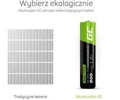 Green Cell Žalias Cell Rechargeable Batteries 4x AAA HR03 800mAh
