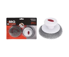 BBQ PIECES Metalinė viela su grotelių valymo rankena, 2 vnt