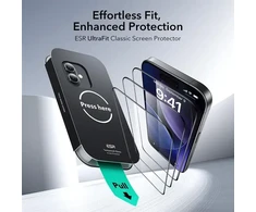 ESR UltraFit Apsauginis stiklas 2-pack skirtas Apple iPhone 16 Pro / 17 – transparent