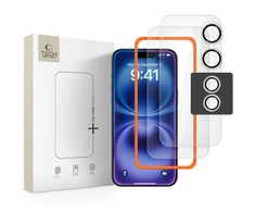 Tech-Protect Easy Set+ 3-pack apsauginis stiklas skirtas Apple iPhone 17 – transparent