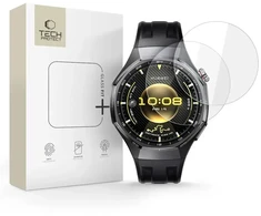 „Tech-Protect Glass Fit+“ 2 grūdinto stiklo pakuotė, skirta „Huawei Watch GT 6 Pro 46mm“ – skaidri.