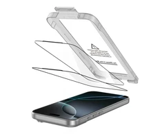 „Tech-Protect Quick Set+“ 2 grūdinto stiklo pakuotė, skirta „iPhone 17 Pro Max“ - juodas