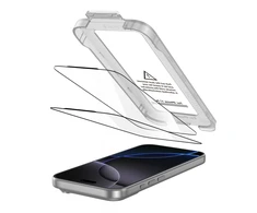 „Tech-Protect Quick Set+“ 2 grūdinto stiklo pakuotė, skirta „iPhone 17 Pro“ - juodas