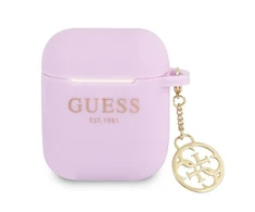 Apple AirPods Guess silikoninis Charm 4G Collection (GUA2LSC4EU) ausinių dėklas violetinės spalvos