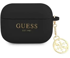 Guess GUAPLSC4EK AirPods Pro dėklas ausinėms juodos spalvos silikoninis Charm 4G Collection