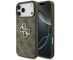 Guess 4G didelio logotipo dėklas iPhone 17 Pro Max rudas