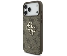 Guess 4G didelio logotipo dėklas iPhone 17 Pro Max rudas