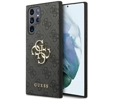 Guess 4G didelio metalinio logotipo dėklas Samsung Galaxy S24 Ultra - juodas