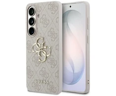 Guess PU 4G Metal Logo dėklas skirtas Samsung Galaxy S26 rožinės spalvos