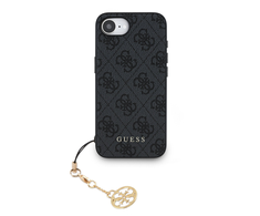Guess 4G Charm dėklas skirtas Apple iPhone 16e Tone on Tone Pilkas