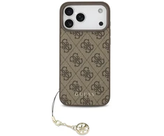 Guess 4G Charm dėklas skirtas Apple iPhone 17 Pro Max Tone on Tone rudos spalvos