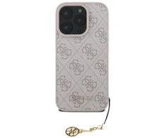Guess 4G Charm dėklas skirtas Apple iPhone 16 Pro Max Tone on Tone Rožinė