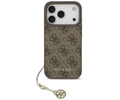 Guess 4G Charm dėklas skirtas Apple iPhone 17 Pro Tone on Tone rudos spalvos