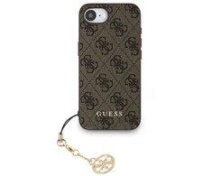 Guess 4G Charm dėklas skirtas Apple iPhone 16e Tone on Tone Brown