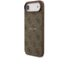GUESS dėklas, skirtas IPHONE 17 Air, suderinamas su MagSafe GUHMP17MG4GFRW (PU 4G Ring Classic Logo) rudas