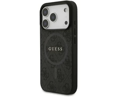 Guess 4G Ring Classic Logo MagSafe dėklas skirtas Apple iPhone 17 Pro juodos spalvos