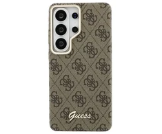 Dėklas Guess 4G Script Metal Logo phone case with MagSafe support for Samsung Galaxy S26 Ultra (S948) ruda
