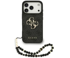 Guess 4G Strap 4G Classic Logo dėklas skirtas Apple iPhone 17 Pro juodos spalvos