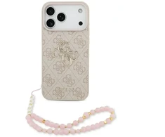Guess 4G Strap 4G Classic Logo dėklas skirtas Apple iPhone 17 Pro Max rožinės spalvos