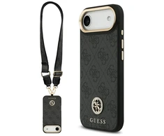 Guess 4G Strass Logo &amp; Big Strap Metal Mygtukai MagSafe dėklas skirtas Apple iPhone Air juodos spalvos
