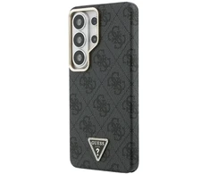 Dėklas Guess 4G Strass Triangle Logo Gold Frame phone case for Samsung Galaxy S26 Ultra (S948) juodas