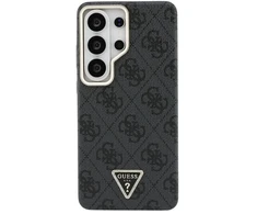 Dėklas Guess 4G Strass Triangle Logo Gold Frame phone case for Samsung Galaxy S26 Ultra (S948) juodas