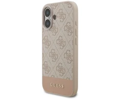 Guess 4G dryžuotas telefono dėklas iPhone 17, rožinis