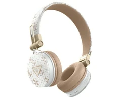 Guess ausinės Bluetooth ENC GUBH70E4PTMH baltos spalvos 4G Triangle Round Shape