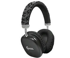 Guess GCube Metallic Script Logo Bluetooth belaidės ausinės su lankeliu ant galvos juodos spalvos
