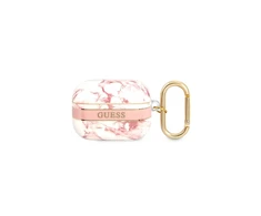 Apple AirPods Pro ausinių dėklas Guess AirPods Marble Strap Collection (GUAPHCHMAP) rožinės spalvos