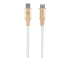 Guess Ebossed Logo USB-C / Lightning kabelis 1.5m fast charging - aukso spalvos