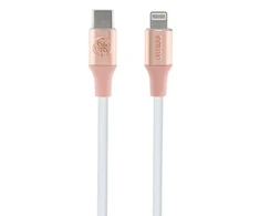 Guess Ebossed Logo USB-C / Lightning kabelis 1.5m Fast Charging - rožinės spalvos