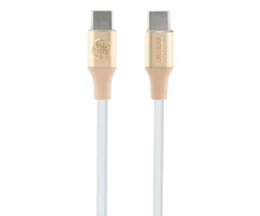 Guess Ebossed Logo USB-C / USB-C 1,5 m greito įkrovimo laidas – auksinis
